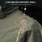 Supplier-rated 5,000 mm waterproof seam-taped shell