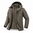 Ribble men's Brown windproof 3-in-1 jacket front