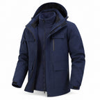 Ribble men's Navy windproof 3-in-1 jacket front