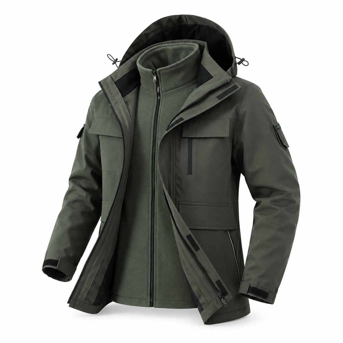 Ribble men's Sage Green windproof 3-in-1 jacket front