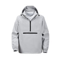 Rivington men's hooded smock jacket in Light Grey, front view