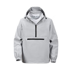 Rivington men's hooded smock jacket in Light Grey, front view