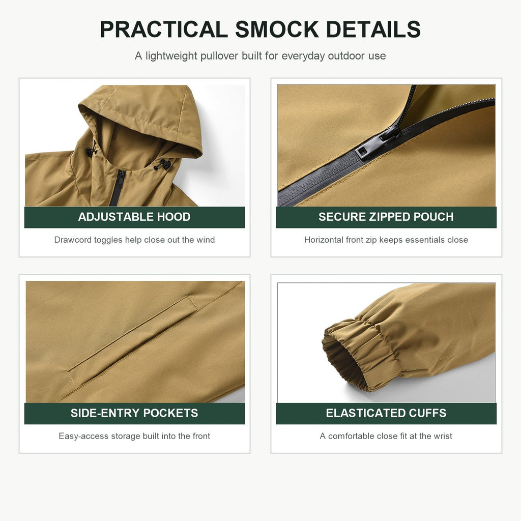 Rivington smock jacket hood, pockets and cuff details