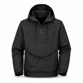 Arden men's hooded smock jacket in Black, front view