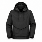 Arden men's hooded smock jacket in Black, front view