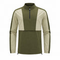 Eskdale men's lightweight half-zip smock - olive front
