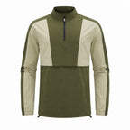 Eskdale men's lightweight half-zip smock - olive front