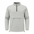 Eskdale men's lightweight half-zip smock - light grey front