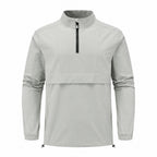 Eskdale men's lightweight half-zip smock - light grey front