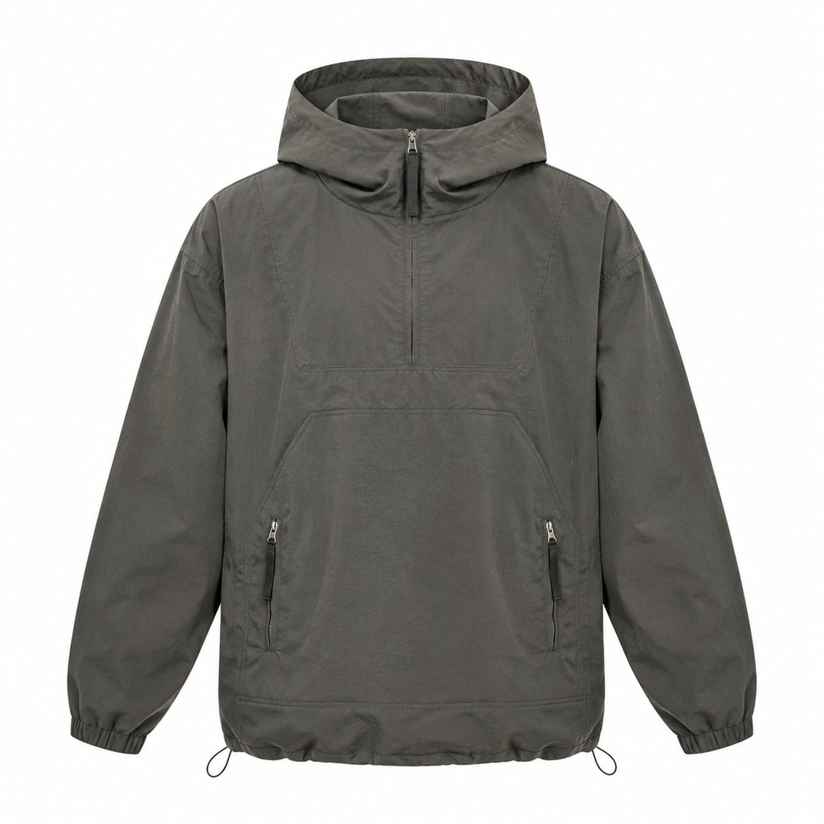 Calderdale men's hooded utility smock - grey front
