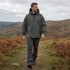 Calderdale men's hooded utility smock - grey outdoor