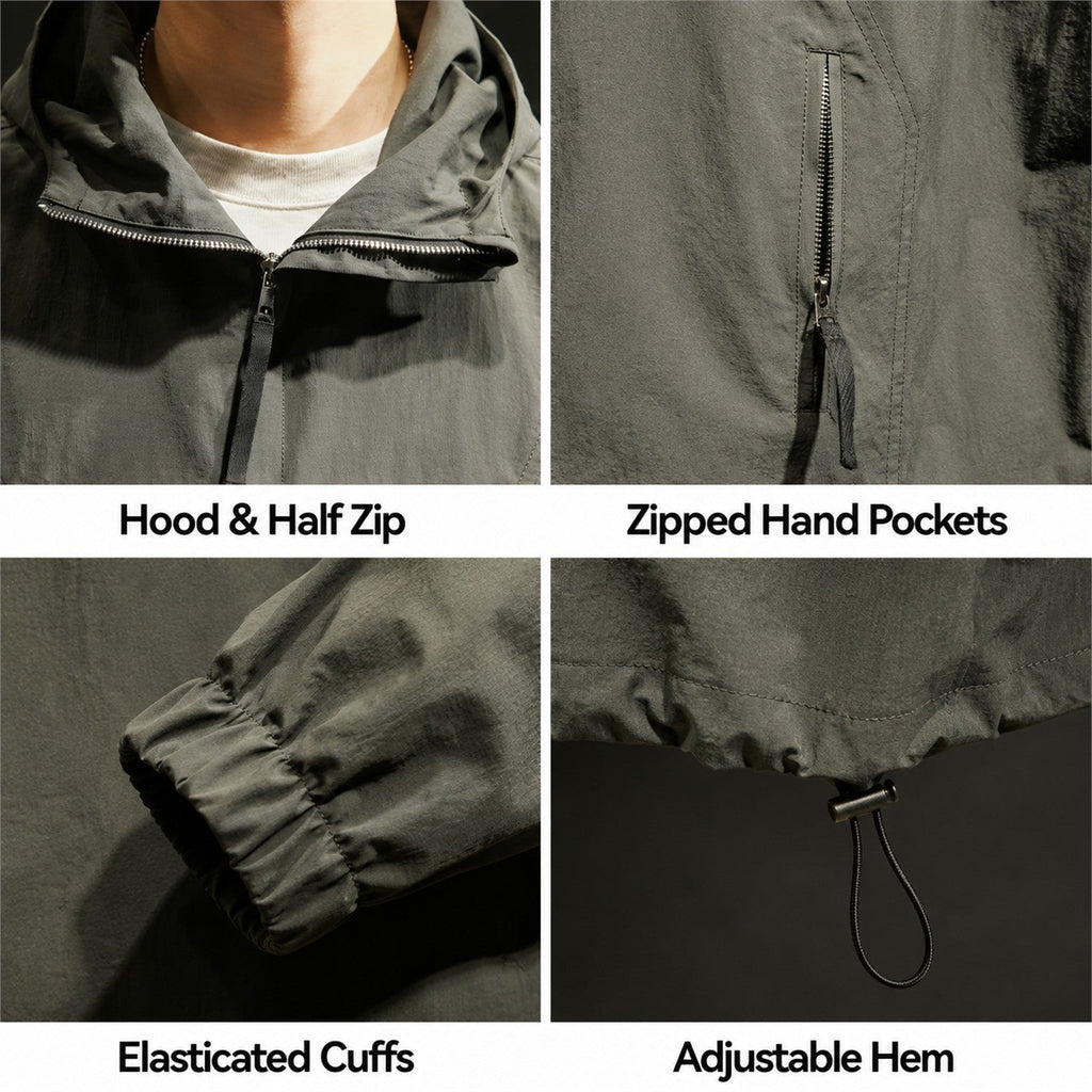 Calderdale men's hooded utility smock - details