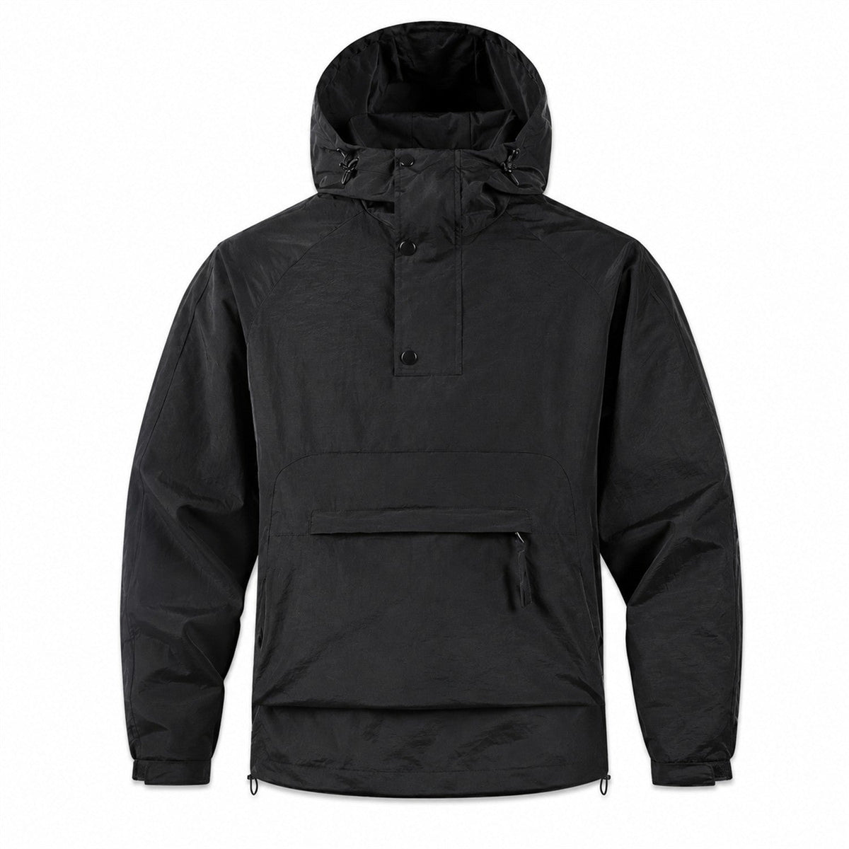 Ribblesdale men's hooded utility smock - black front