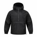 Nidderdale men's hooded half-zip smock - black front