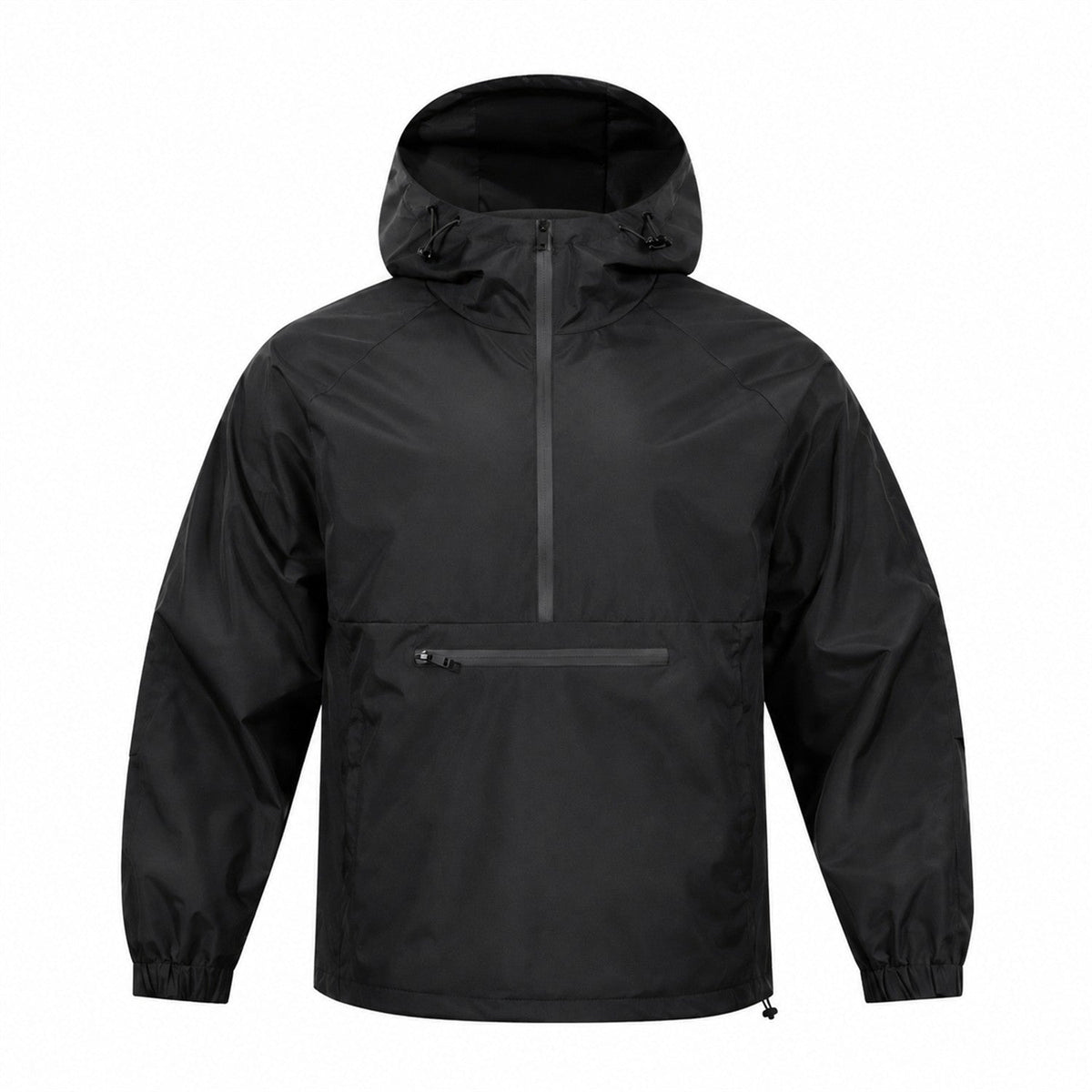 Nidderdale men's hooded half-zip smock - black front