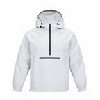 Nidderdale men's hooded half-zip smock - light grey front