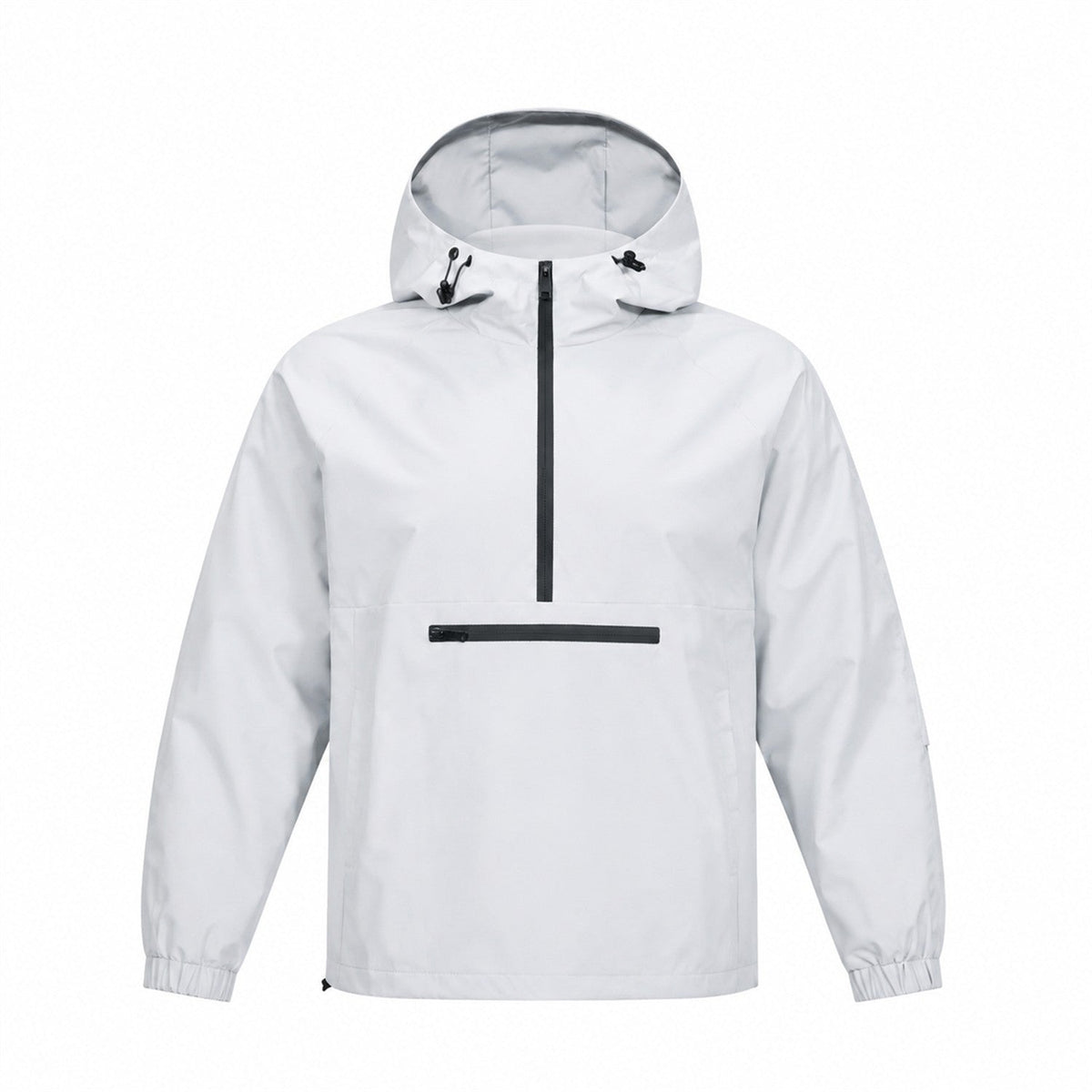 Nidderdale men's hooded half-zip smock - light grey front