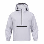 Nidderdale men's hooded half-zip smock - purple front