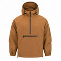 Nidderdale men's hooded half-zip smock - brown front