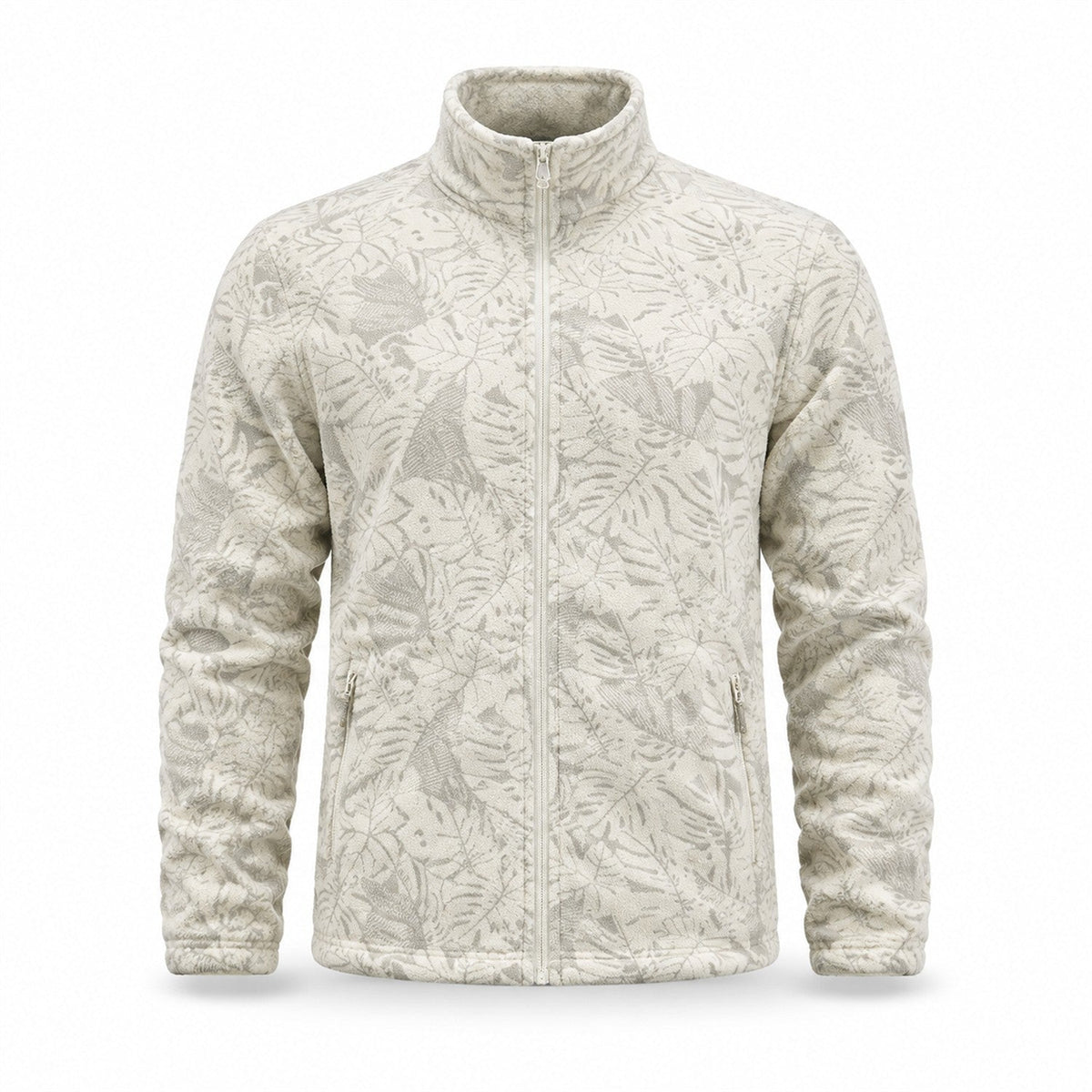 Coniston men's textured fleece midlayer - ivory white