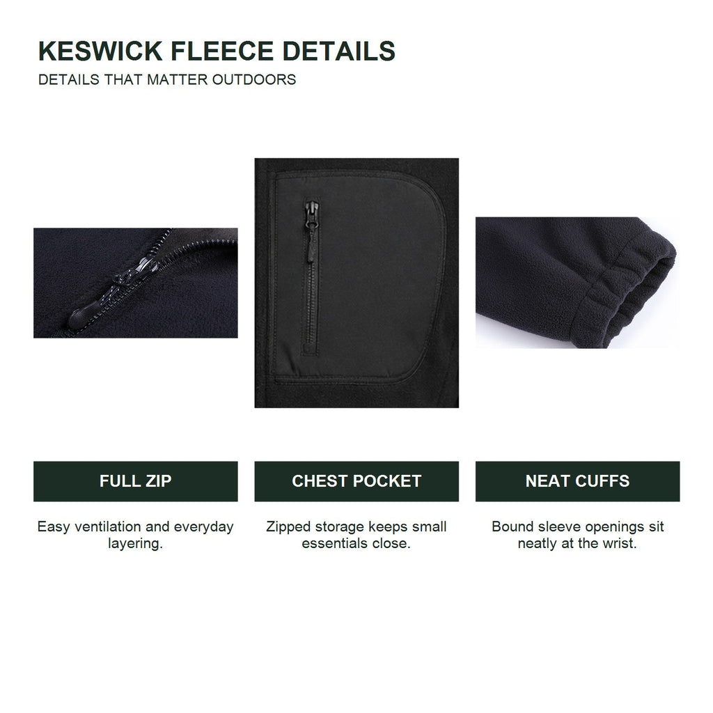 Keswick men's fleece midlayer - feature details