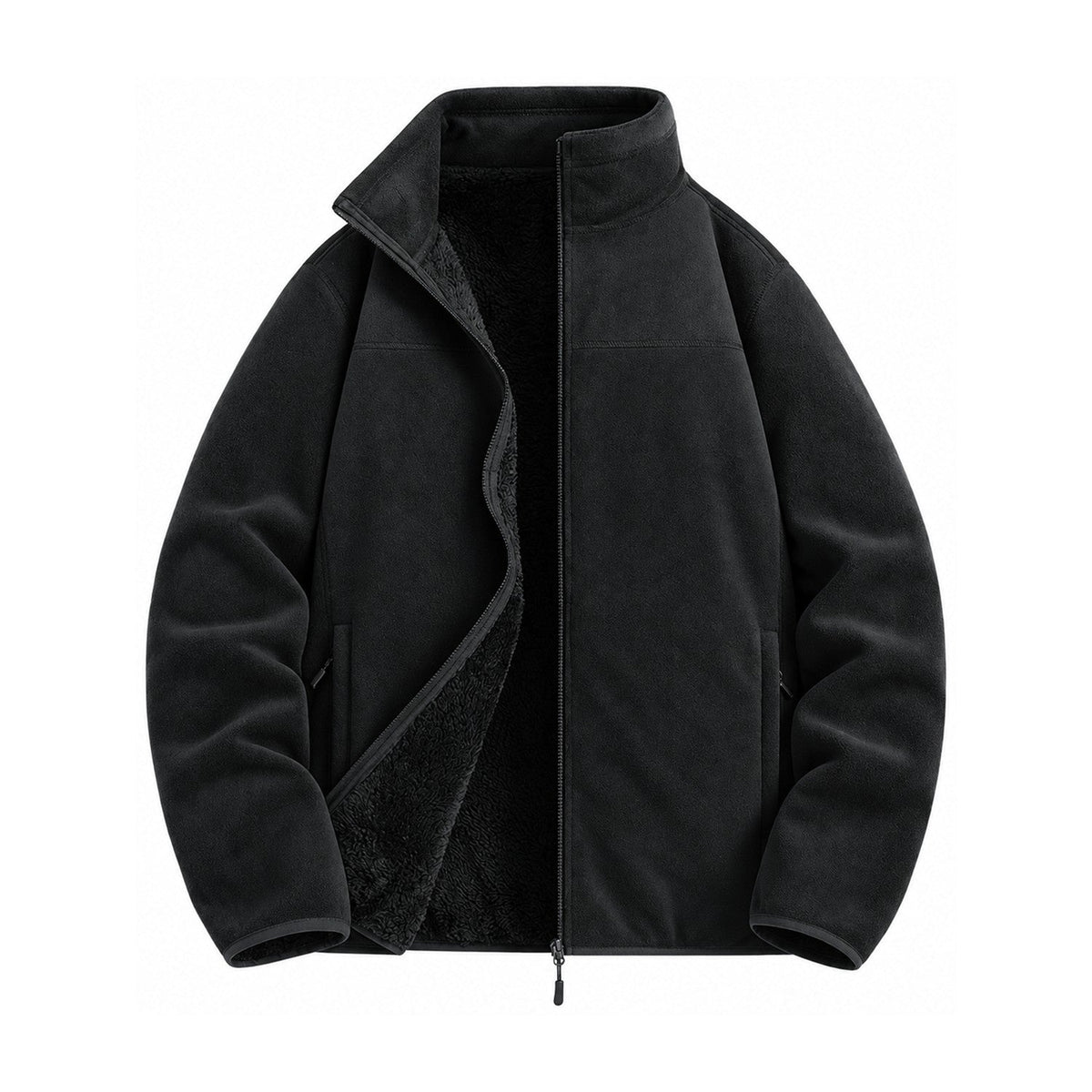 Warkworth fleece midlayer — men black front
