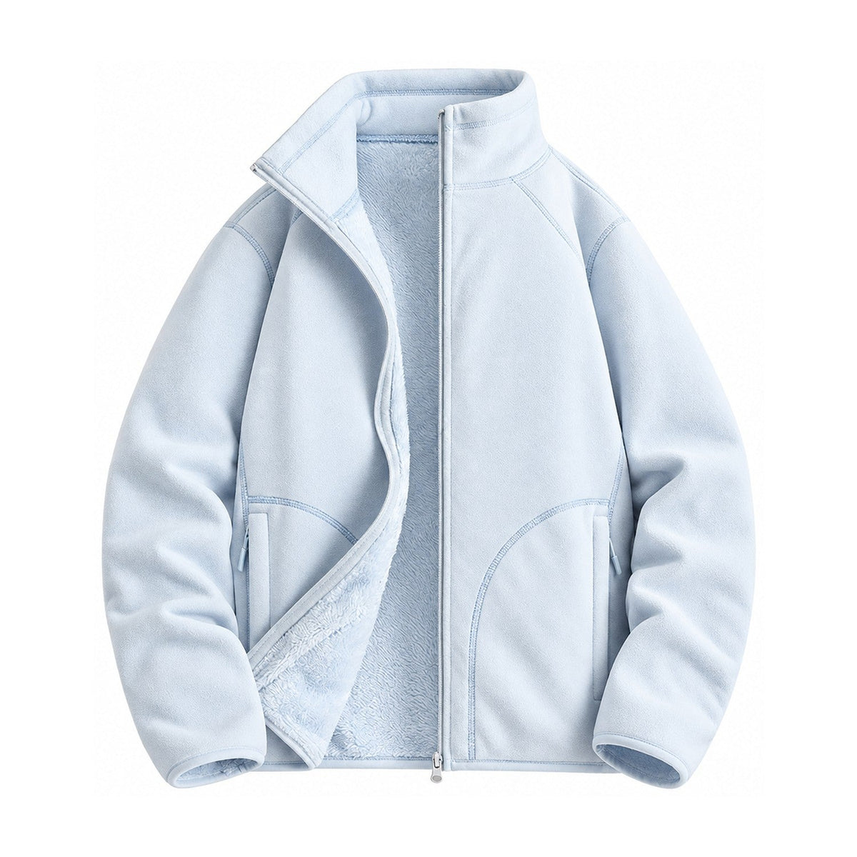 Warkworth fleece midlayer — women ice blue front