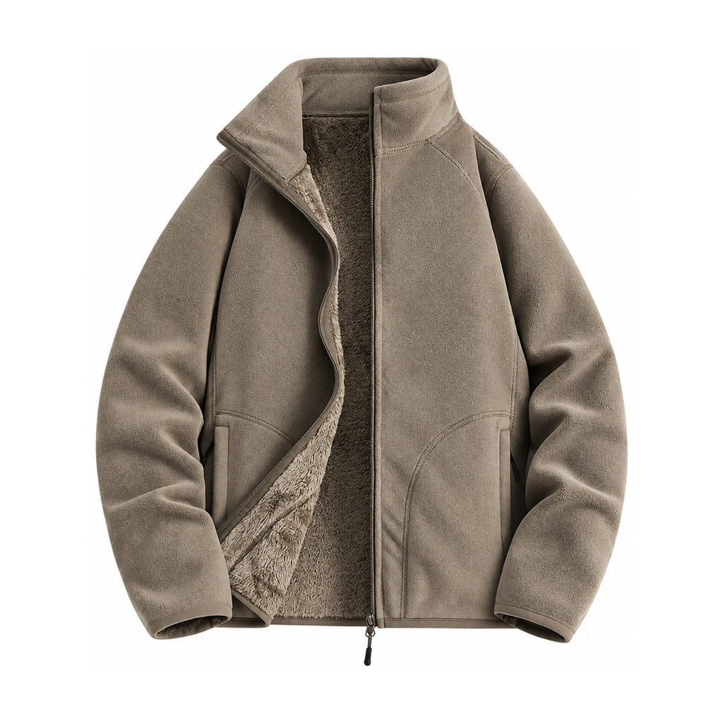 Warkworth fleece midlayer — women brown front