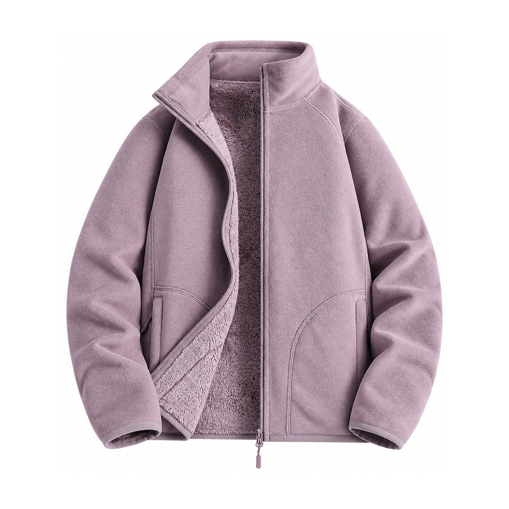 Warkworth fleece midlayer — women purple front