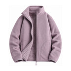 Warkworth fleece midlayer — women purple front