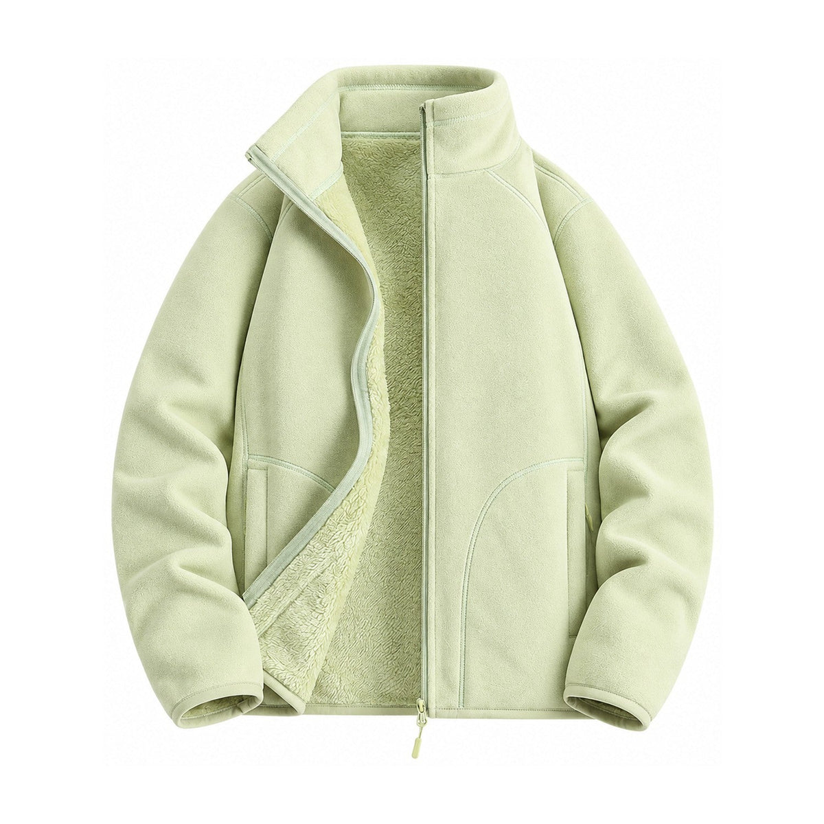 Warkworth fleece midlayer — women light green front