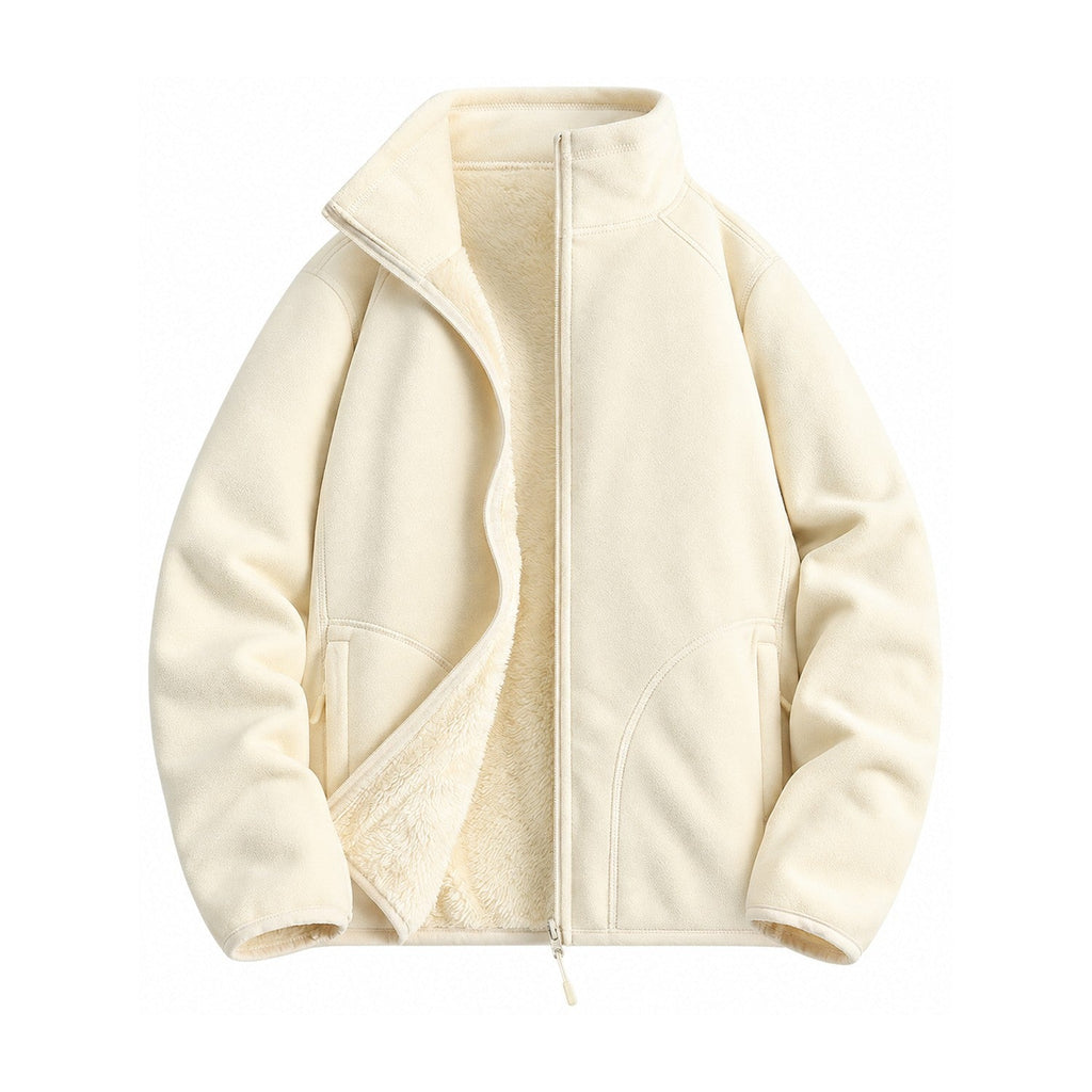 Warkworth fleece midlayer — women ivory front