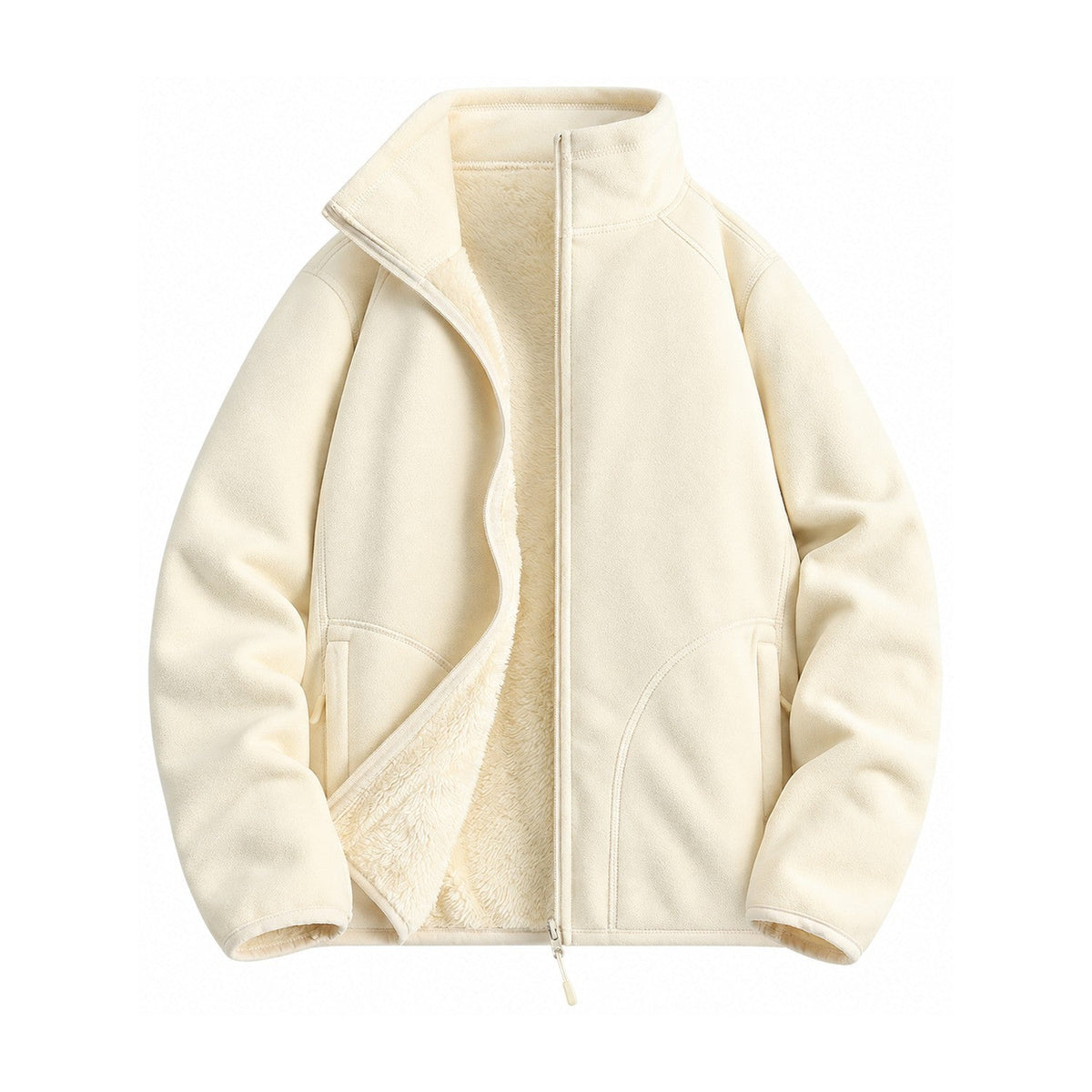 Warkworth fleece midlayer — women ivory front