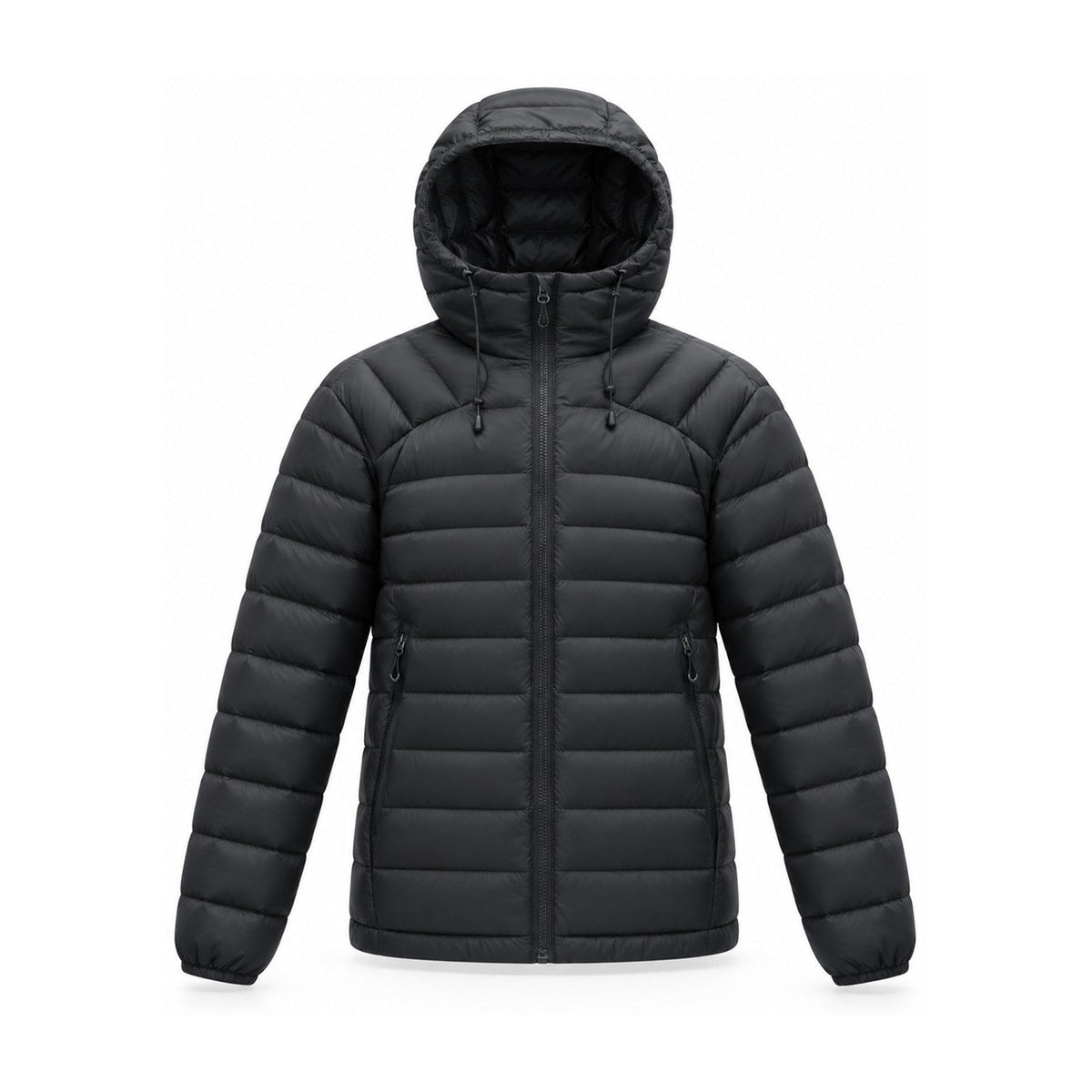Danby lightweight hooded down jacket — black front