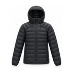 Danby lightweight hooded down jacket — black front