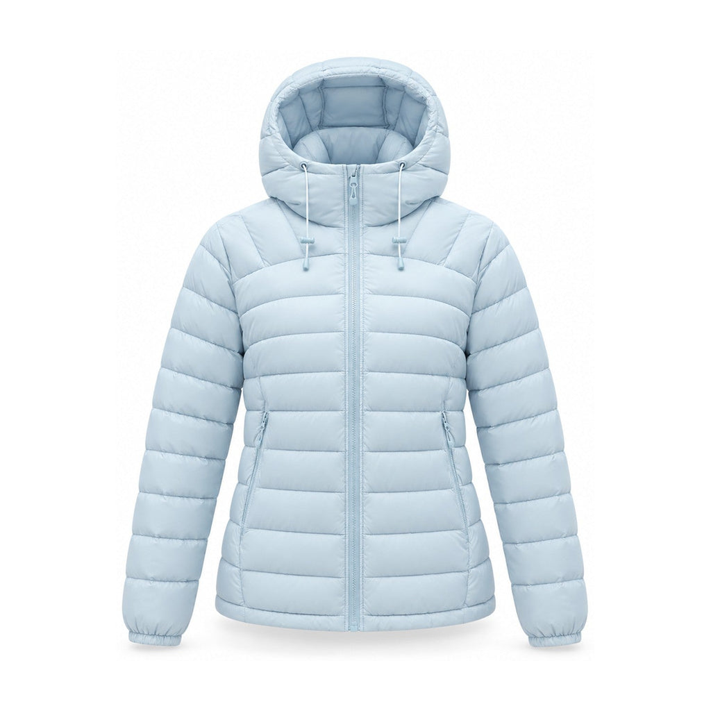 Danby lightweight hooded down jacket — ice blue front