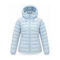 Danby lightweight hooded down jacket — ice blue front