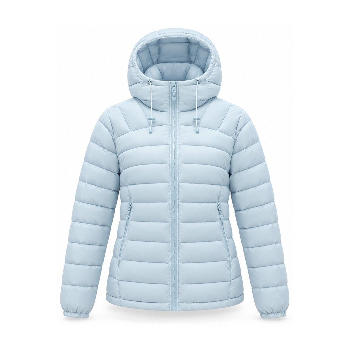 Danby lightweight hooded down jacket — ice blue front