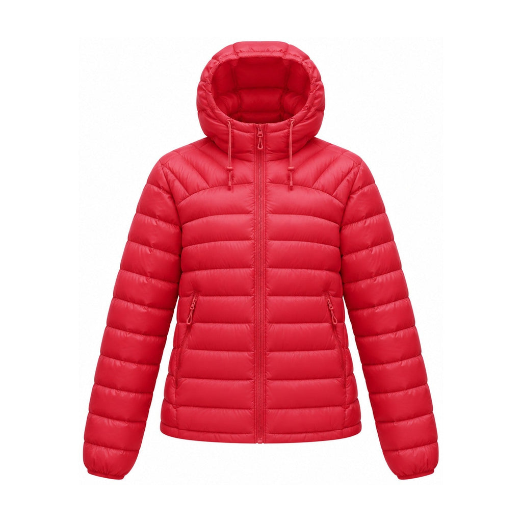 Danby lightweight hooded down jacket — red front
