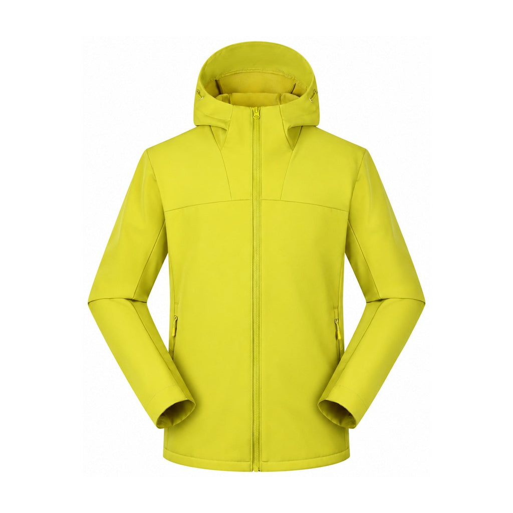 Farndale hooded softshell jacket — yellow front