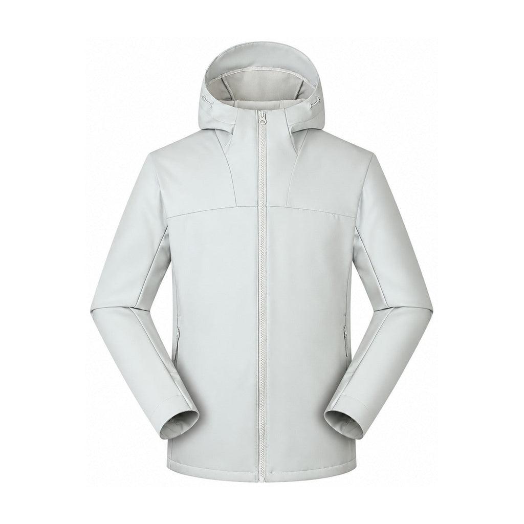 Farndale hooded softshell jacket — light grey front