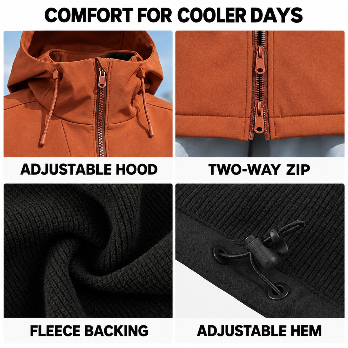 Allendale hooded softshell jacket — hood details
