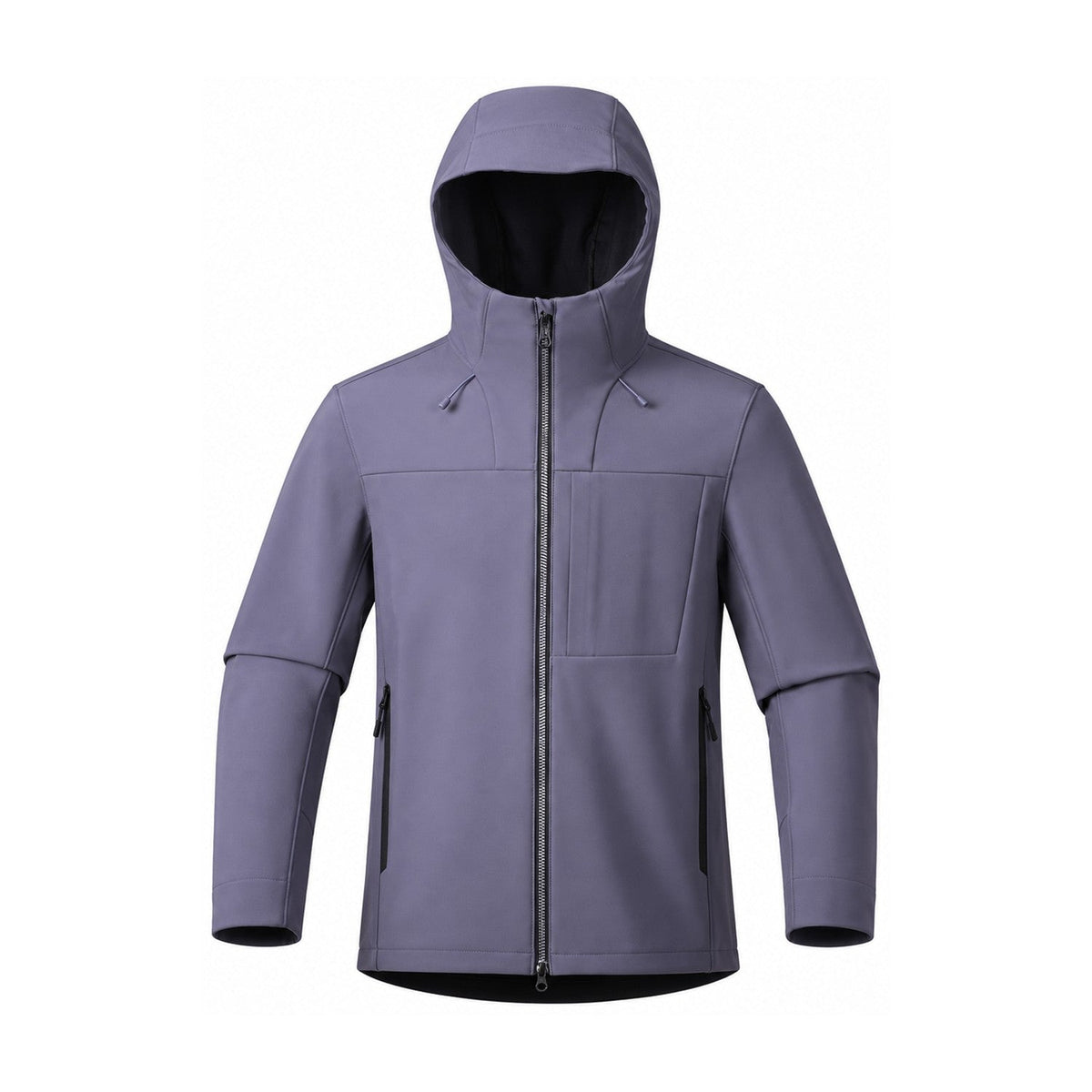 Allendale hooded softshell jacket — hood purple front