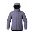 Allendale hooded softshell jacket — hood purple front