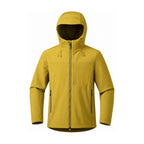 Allendale hooded softshell jacket — hood yellow front