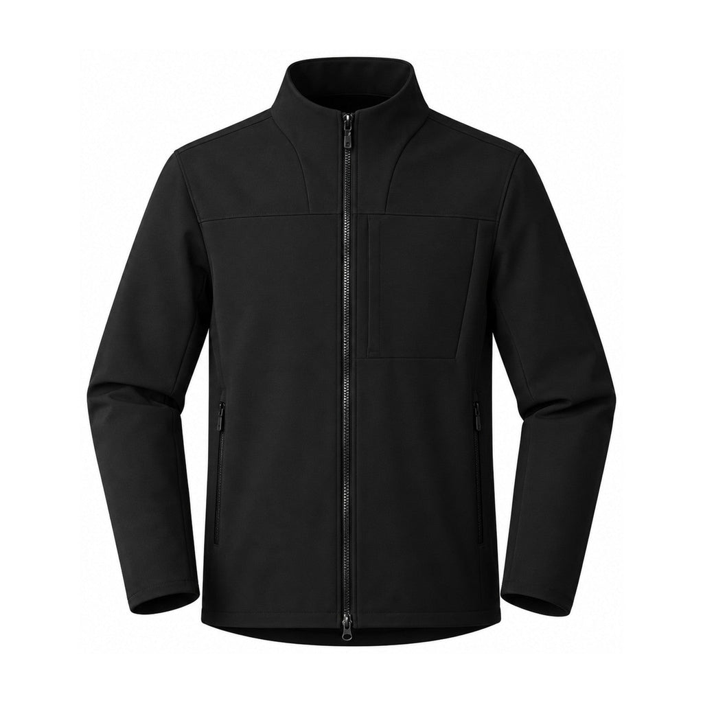 Allendale stand-collar softshell jacket — stand black front