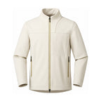 Allendale stand-collar softshell jacket — stand ivory front