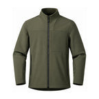 Allendale stand-collar softshell jacket — stand sage green front