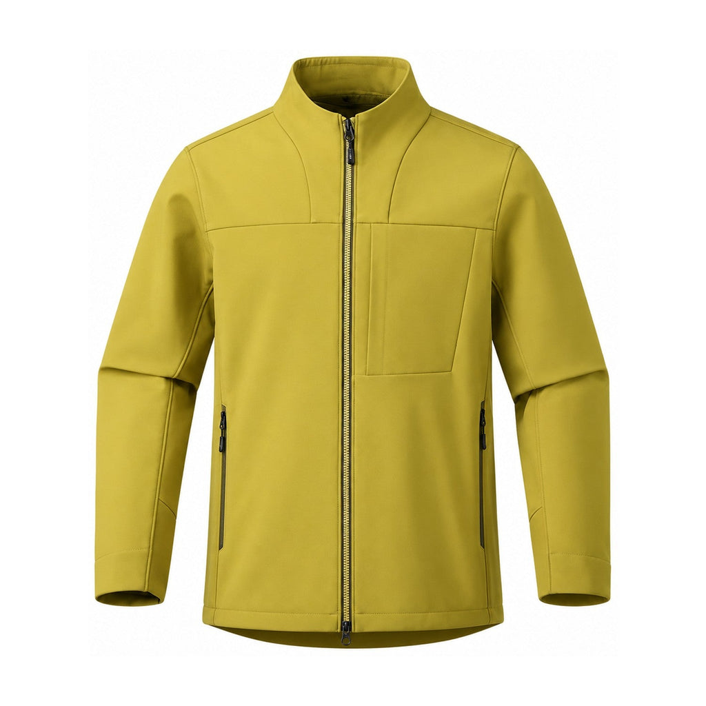 Allendale stand-collar softshell jacket — stand yellow front