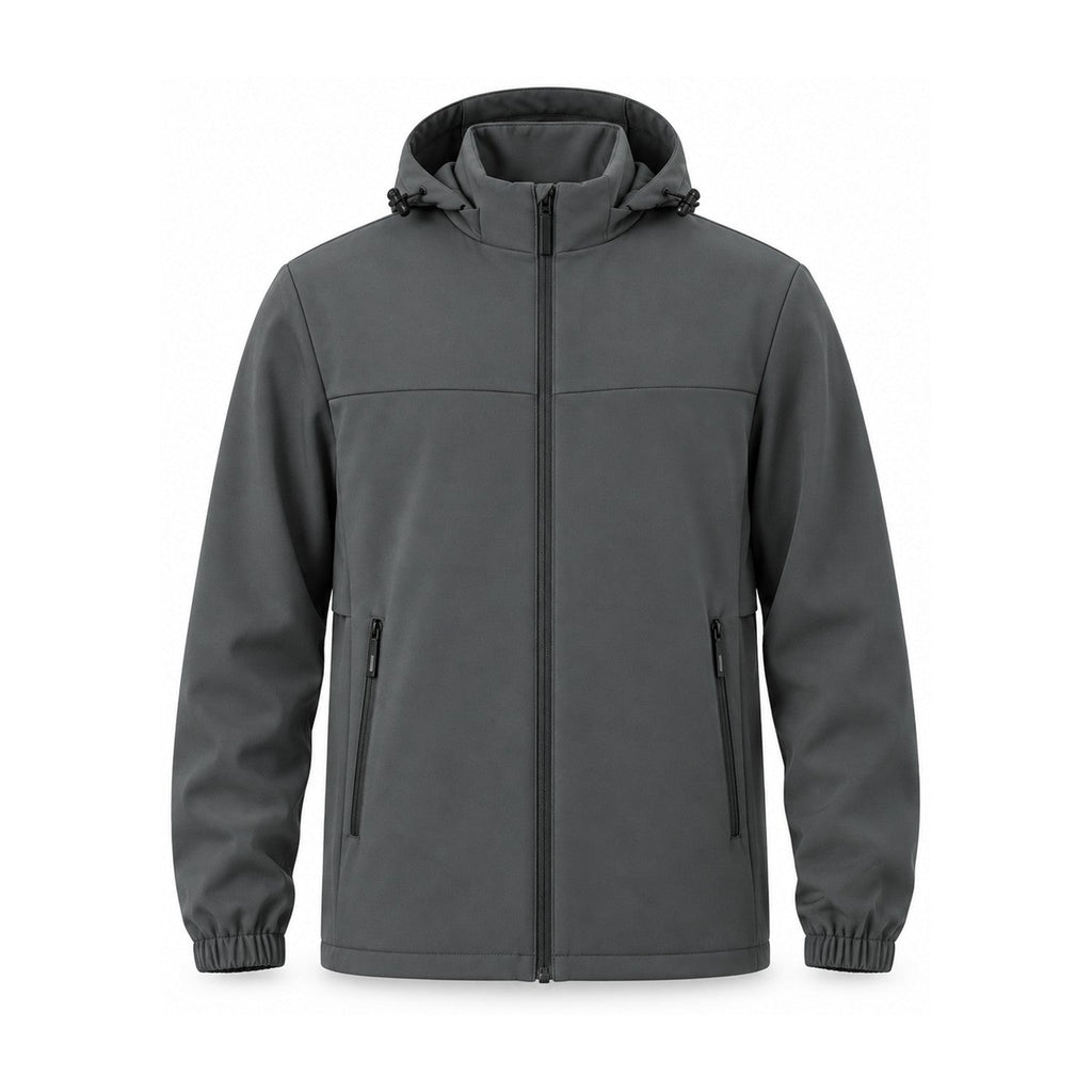 Bilsdale men's hooded softshell jacket — dark grey front